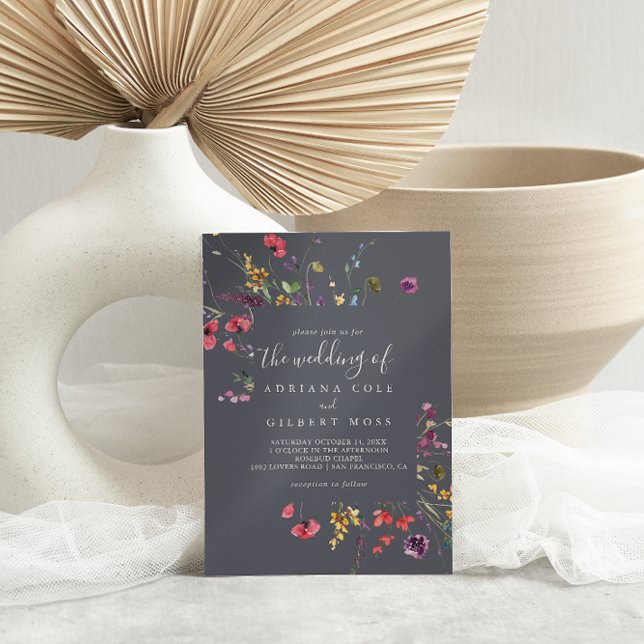 Convites O Clássico Casamento Floral Selvagem Selvagem De C (Criador carregado)