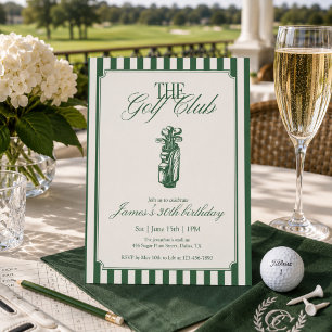 Convites O Clube de Golfe Aniversário de Golfe Faixa Verde