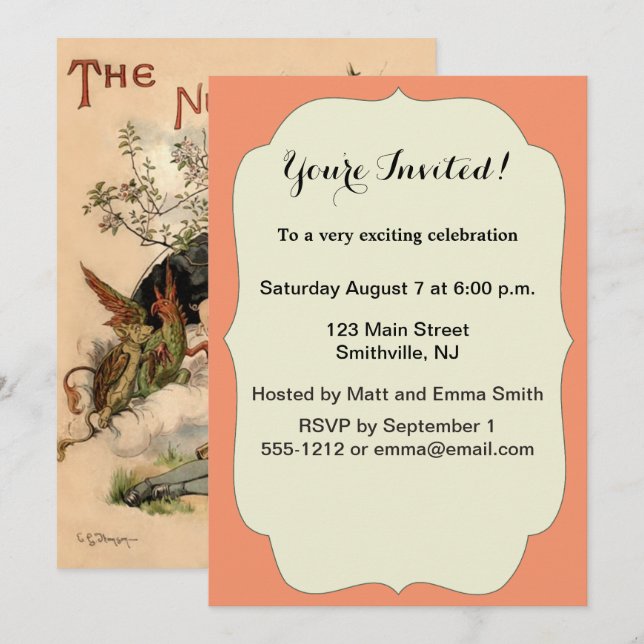 Convites O Cobrir Vintage Wonderland Alice 1890 (Frente/Verso)