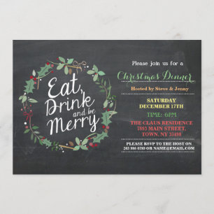 Convites O comensal de Natal come a bebida & seja partido