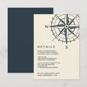 Convites O Compass Azul  Detalhes do convidado de casamento