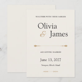 Convites O Conjunto de Casamento de Luxo Minimalista