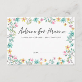 Convites O conselho do chá de fraldas carda flores