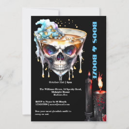 Convites O crânio de coquetéis assustadores de hora noturna