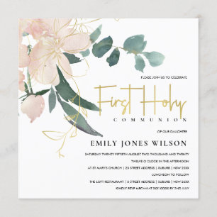 CONVITES O DELICADO CORA PRIMEIRO COMUNHÃO SANTAMENTE DA