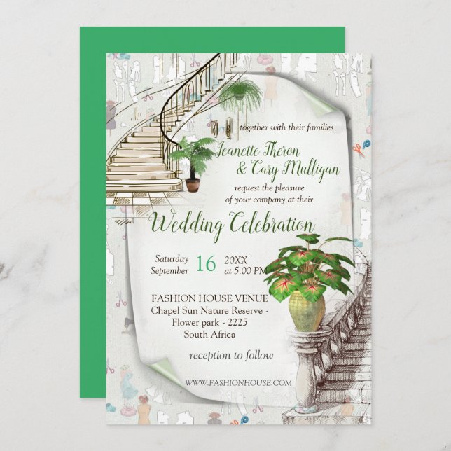 Convites O designer da moda (Frente/Verso)