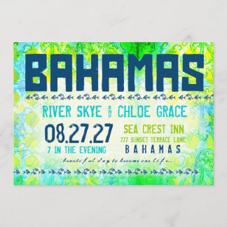 Convites O destino de BAHAMAS convida o papel básico