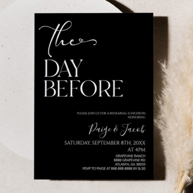 Convites O Dia Antes Do Almoço Do Ensaio De Casamento (Criador carregado)