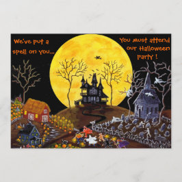 Convites O Dia das Bruxas, parte, convites, assombrou,