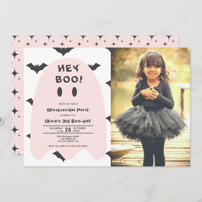 Convites O Dia de Aniversário do Fantasma Rosa, A Qualquer  (Frente/Verso)