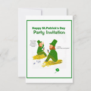 Convites O dia de St Patrick, Leprechauns verdes RSVP