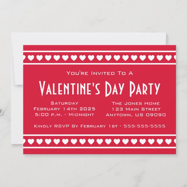 Convites O dia de Valetine da beira dos corações (Frente)