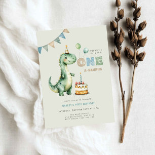 Convites O Dino Verde Faz Um Aniversário de Dinossauro