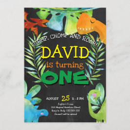 Convites O Dinossauro é o primeiro aniversário da festa da 