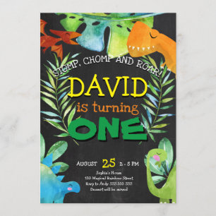 Convites O Dinossauro é o primeiro aniversário da festa da 