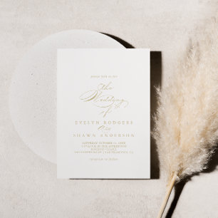 Convites O Dourado Casamento De Caligrafia Elegante De