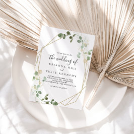 Convites O Dourado Casamento do Confetti Eucalyptus Foliage