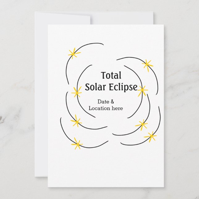Convites O eclipse solar total adiciona data local metade d (Frente)
