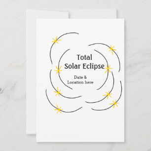 Convites O eclipse solar total adiciona data local metade d
