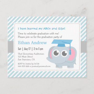 Convites O elefante pequeno caçoa a festa de formatura do