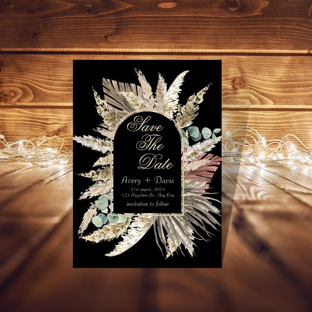 Convites O Elegante boho terracotta salva a data (Criador carregado)