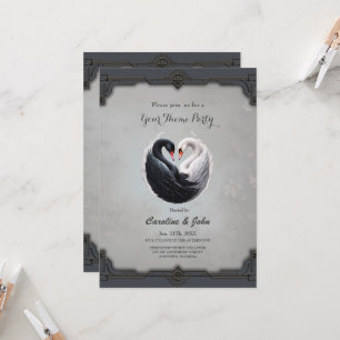 Convites O Elegante canta para um coração juntos.