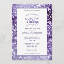 Convites O Elegante Ultra Violet Watercolor Floura Casament