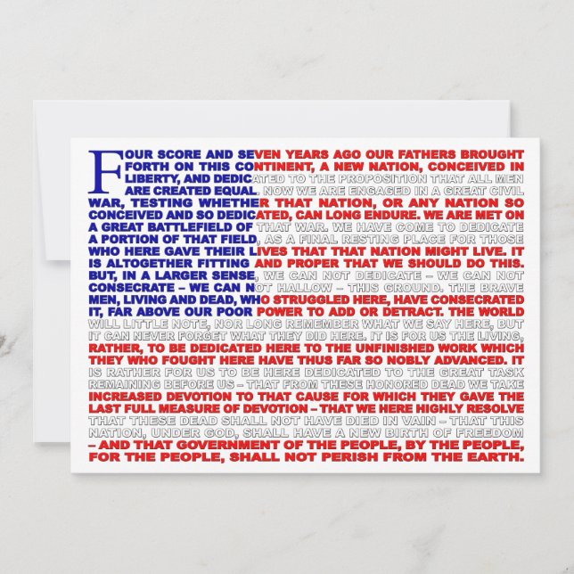 Convites O endereço de Gettysburg convida (Frente)