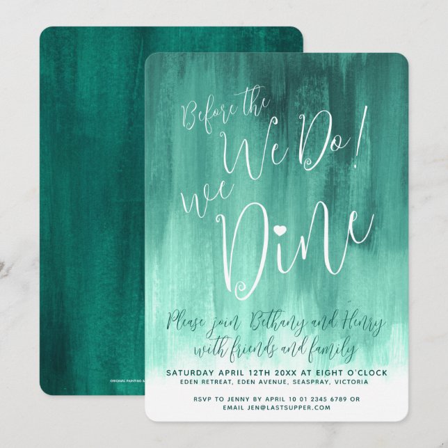 Convites O ensaio de arte verde Emerald janta antes de entr (Frente/Verso)