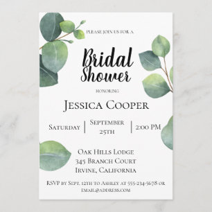 Convites O eucalipto ramifica chá de panela