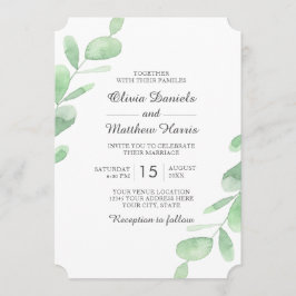 Convites O eucalipto sai. Casamento simples da Woodland