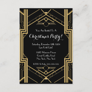 Convites O Excelente Gatsby NYC Themed Christmas Party de 1