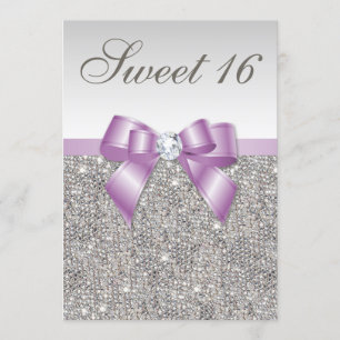 Convites O falso de prata do Lilac dos Sequins curva o doce