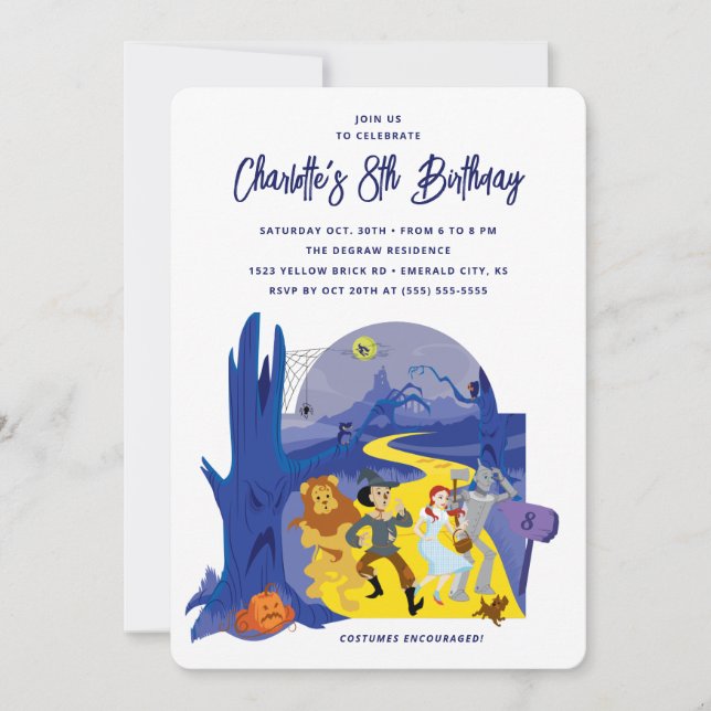 Convites O Feiticeiro da Festa de aniversário de Oz Hallowe (Frente)