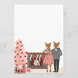 Convites O feriado do casal do Fox do hipster em casa