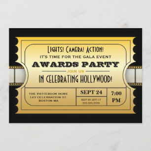 Convites O filme anual concede o bilhete do ouro do partido