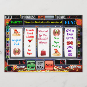 Convites O fim de semana de Vegas Bachelorette do slot