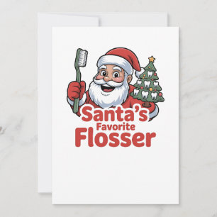 Convites O fio dental favorito do Papai Noel Natal Dentista