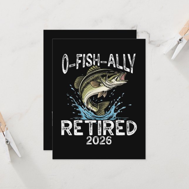 Convites O-Fish-Ally Aposentado 2026 Humor Engraçado (Frente/Verso In Situ)
