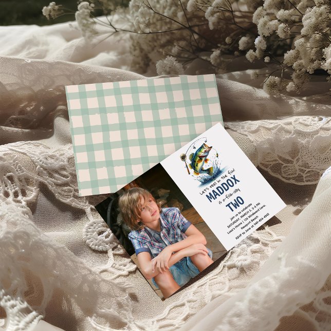 Convites O-Fish-Ally Dois segundos aniversários De Pesca (Criador carregado)