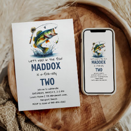 Convites O-Fish-Ally Dois segundos aniversários De Pesca