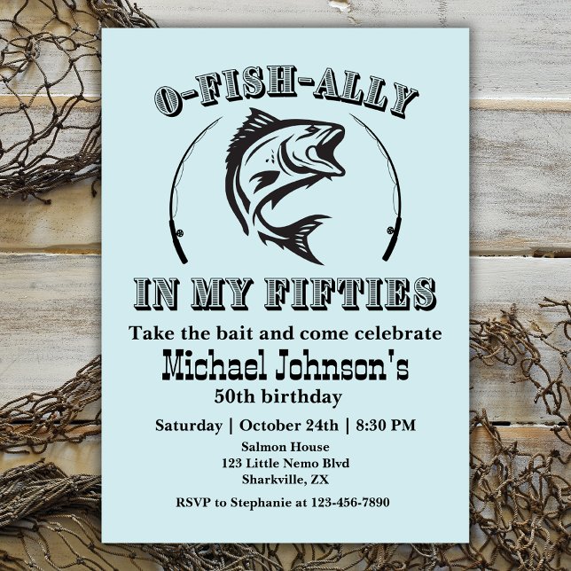 Convites O-fish-ally na minha Anos 50 50ª Festa de aniversá (Criador carregado)