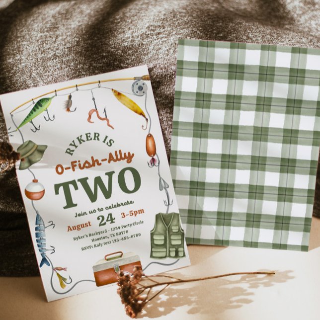 Convites O-Fish-Ally Two Birthday Invitation (Criador carregado)