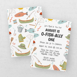 Convites O-Fish-Ally Um Aniversário de 1 Ano das Crianças P