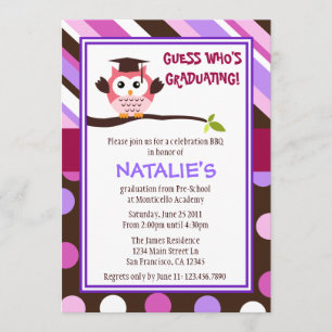 Convites O formando moderno da coruja convida