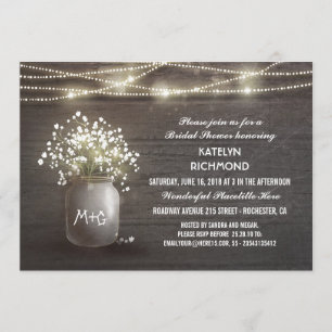 Convites O frasco de pedreiro da respiração do bebê ilum