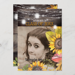 Convites O frasco de pedreiro rústico ilumina a graduação