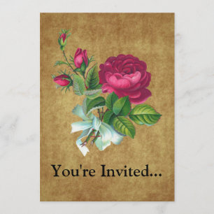 Convites O fúcsia do vintage aumentou