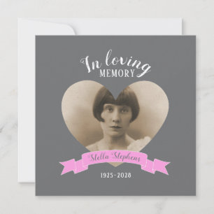 Convites O funeral da fita do rosa da foto da cerimonia