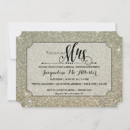 Convites O futuro Chá de panela de Ticket Silver Glitter